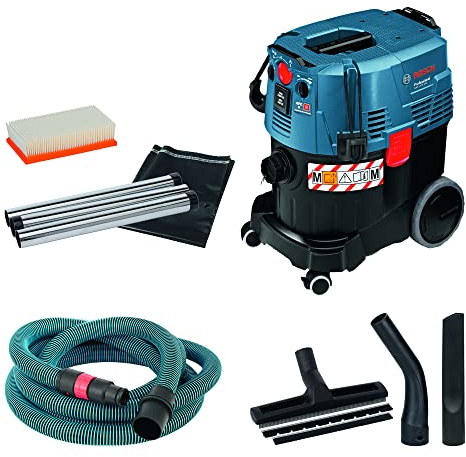 Bosch Professional Aspiratore Industriale Gas 35 M Afc (Motore da 1200 Watt, Serbatoio da 35 Litri, Tubo Flessibile 5 M)