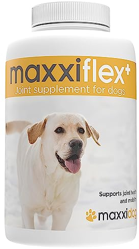 maxxipaws - maxxiflex+ Hip & Joint Supplement for Dogs with Glucosamine, Chondroitin, MSM & Collagen | Mobility & Flexibility | Senior, Adult & All Breeds | Liver Flavour 120 Tablets