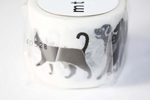 MT Washi écran Impression ruban de masquage, Noir, animaux, 26 mm x 3 m (Mtsc1p04)