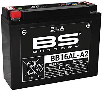 BS Battery 300839 BB16AL-A2 AGM SLA Motorrad Batterie, Schwarz