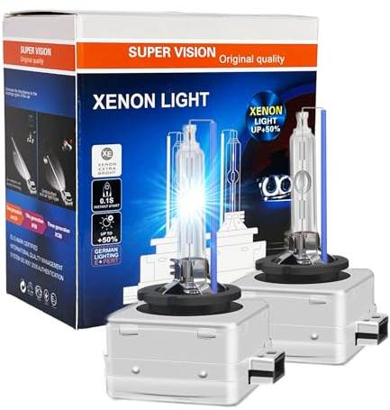 SOCAL-LED LIGHTING D1S 35W Xenon HID Headlight Bulbs - 6000K Crystal White - 66144 66140 85140 85415 OEM High Low Beam Direct Replacement - pack of 2