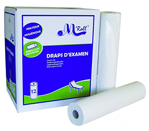 5515064 Liegenabdeckungen, Watte, weiß, 2 x 18 g/m², Karton mit 12 Rollen, 2-lagig, 135 Stück, 50 x 35 cm, J218LMR
