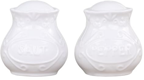 Chic Antique Provence Salz und Pfefferstreuer-Set Porzellan weiß Spülmaschinenfest Höhe 6 cm