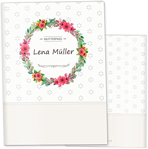 OLGS Mutterpasshülle Mommy Love Daisy | Blumenkranz Schutzhülle Geschenkidee personalisierbar mit Namen - Hülle für den deutschen Mutterpass personalisiert, ohne Motiv