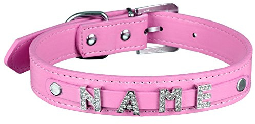 Scarlet pet | Hundehalsband »My-Name« inkl. 5 Strass-Buchstaben; mit Namen ihres Hundes personalisierbar; zusätzliche Buchstaben bestellbar (S: 32 cm, Pink)