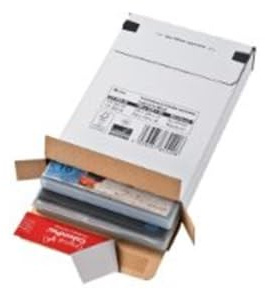 Versandkartons Colompac Kurierpaket CP 065. 56 - C4, InnenmaÃŸe: 244x344x45mm (LxBxH), AuÃŸenmaÃŸe: 250x353x50mm, weiÃŸ, Pack 100 Stück