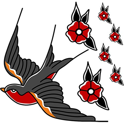 VWAQ- Swallow Bird Wall Decals - American Traditional Tattoo Wall Decor - AT3