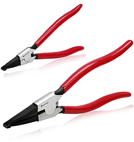 SPEEDWOX 2 Pcs Special Ring Retaining Ring Pliers Set Lock Ring Pliers Flat for Removing Installing Gearshift Locking Rings Angle Tip Circlip Plier Automobile Transmission Clutch Shafts Tool
