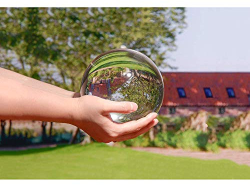 Anjing Bola de cristal con soporte para fotografía esfera de cristal de 100 mm con soporte de madera