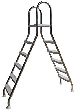 altone Échelle de piscine en acier inoxydable 5+5 pour piscines hors-sol jusqu'à 1,50 m