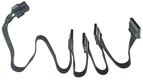 Zahara Modulares SATAStromversorgungskabel PCIE 6Pin 1 Stecker auf 4 SATA für Corsair RM850 RM1000 PCIE 6Pin 1 Stecker auf 4 SATA Modular Power Supply Cable Modulares Stromkabel