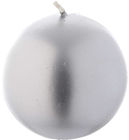 Holyart Bougie de Noël sphère Argent diam 8 cm