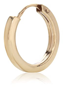 NKlaus Einzel Creole 10-16mm eckig 333 Gelb Gold 8 Karat Ohrring Kinder Glanz Goldohrring