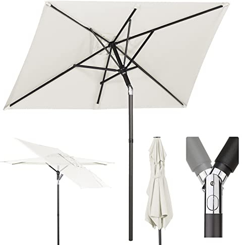 Sekey 180 × 130 cm Sonnenschirm Balkon Sonnenschirm Rechteckig für Balkon, Terrasse & Garten,Windfest Kippbar UPF 50+