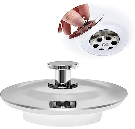 Abflussstopfen Universal,Edelstahl Abfluss Stöpsel,Waschbecken Stopfen Ersatz,Waschbeckenstöpsel Leichter Griff für 42-44mm,Spülbecken Abflussstöpsel Ablauf Stopfen für KüChenspüLe Badewannen