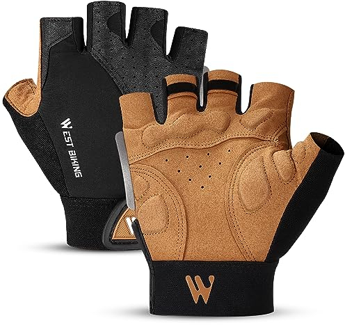West Biking Fahrradhandschuhe Herren - Neu Gestaltet MTB Handschuhe Atmungsaktiv Rennrad Handschuhe Fingerlos, Rutschfestes Fahrrad Handschuhe Damen Sommer reflektierender kletterhandschuhe (L)