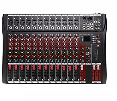 AGAATI Mezclador de Audio Mezclador de 12 Canales USB Digital Profesional Mezcladores de Rendimiento de Escenario de DJ Tablero de Mezcla de DJ