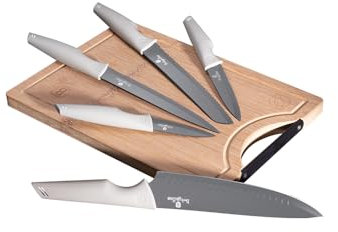 Berlingerhaus Set von Messern mit Nicht-Stick-Oberflächen + Schneidebrett 6 PCs Aspen Collection BH-2838