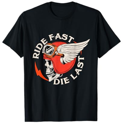 Ride Fast Die Last - Skull Biker Motorcycling Motorbike T-Shirt