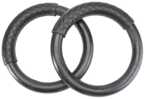 Turnringe 1 Paar Gymnastikringe, professionelle Ringe for Bauchtraining, Workout, Fitness, Schwarz