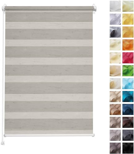 Rettika Doppelrollo Klemmfix ohne Bohren – Dunkles Flachs – Breite 70 cm, Höhe 120 cm – Duo Rollo für Innenräume, Sichtschutz Fensterrollo mit Lichtregulierung