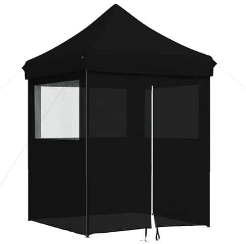 vidaXL Tienda de Fiesta Plegable Pop-Up con 4 Paredes Laterales Negra