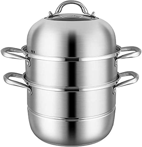 ANSNOW Steamer Pot for Cooking Stainless Steel Steamer，Stainless Steel with Perforated Steel and Steamer Basket/28Cm