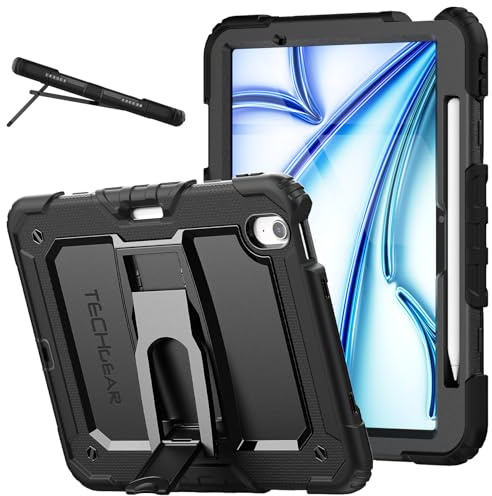 TECHGEAR ArmourShield - Custodia per Apple iPad Air da 11 pollici 2026 (M4), 2025 (M3), 2024 (M2), robusta, antiurto, protezione schermo integrata e supporto, per bambini, scuola