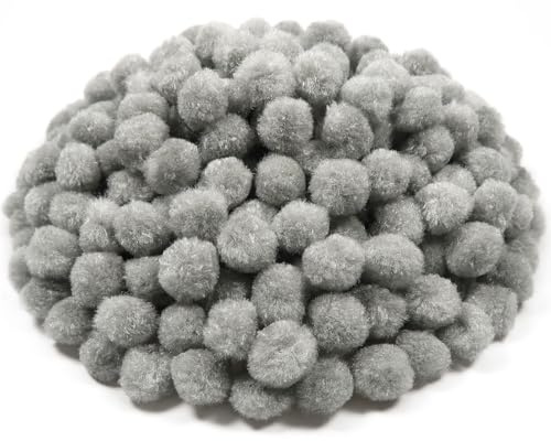 TOAOB 300 Piezas Pompones Grandes de Gris de 2 cm Bolas de Fieltro Artesanales Esponjosos para Manualidades Creativas Suministros de Decoraciones Guirnaldas y Flecos
