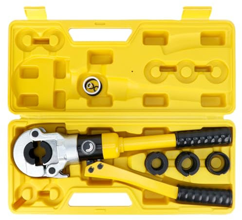 QWORK® Pinza Crimpatrice, 100 kN Pressatrice Multistrato Manuale TH16, TH20, TH26, TH32 per Tubi Alluminio-plastica e Acciaio Inossidabile