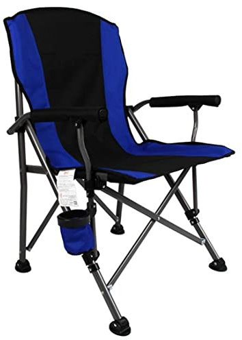ZXXDSMYF Campingstuhl Campingstuhl Klappbarer Angelstuhl mit hoher Rückenlehne Outdoor-Rasensitz Klappbarer Hocker mit Vier Armlehnen mit Getränkehalter und lenkbarem Fußpolster Outdoor-Angelstuhl