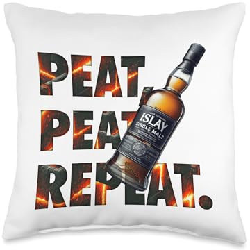 Islay Whisky Peat Peat Repeat Bottle of Whisky Islay Throw Pillow