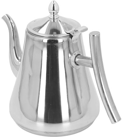 Stainless Steel Teapot with Removable Infuser, 2L Capacity Stovetop Microwave Safe Tea Maker Water Kettle for Loose Leaf Tea Bags, Water Kettle Coffee Pot for Home Kitchen Silver