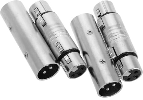 jojofuny 4pièces Adaptateur XLR Connecteurs XLR Mâle vers Mâle Coupleurs Femelle vers Femelle Changeurs De pour Équipement Audio Microphones Amplificateurs Mixages