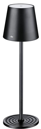 Cilio LED-Tischlampe SOLE Schwarz, dimmbar, Farbtemperatur 3000K–6000K | Innen- und Außenleuchte, Lithium-Ionen-Akku, Touch-Sensor, Memory-Funktion, wählbare Farbtemperatur, USB-C