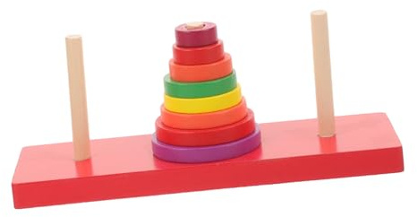 BESPORTBLE Tour de Puzzle en Bois 1 Set, Jeu de Empiler Éducatif | Tour Empilable Enfant, Reconnaissance des Couleurs, Coordination Œil-main, Garçon et Filles