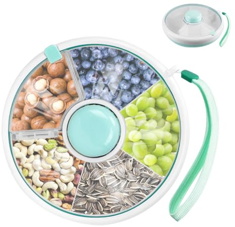 Penbinmall Snack Spinner Rotating Storage, kleiner Obst-Organisator, tragbarer Obst- und Süßigkeiten-Organisator für Kinder, Snack-Organisator für Kinder (Grün)
