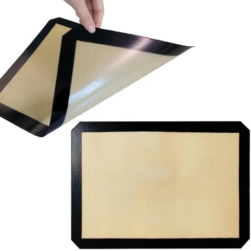 Backunterlagen, Silikonmatte Backen für Zwei, Wiederverwendbar, Antihaftbeschichtet Antihaft Silikonmatte, Backmatte für Brot, Macarons, Kuchen, Pizza, Rutschfeste Multifunktionale Backmatte,30X40CM