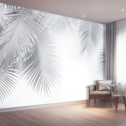 Genérico Grande Papel Pintado Hojas De Palma, 250 x 175 cm Papel Pintado No Tejido con Sencillez estampado - Moderno Decoración para Salón Dormitorio Habitación