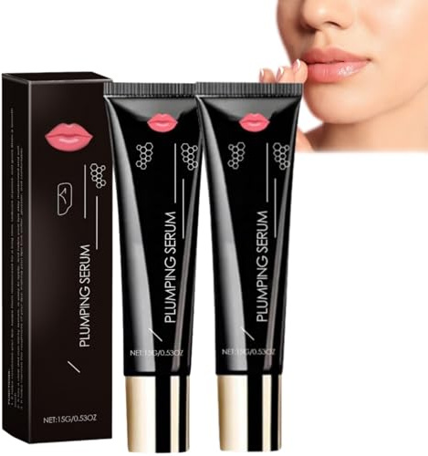 Lipp Boosters Serum,Hydrating Clear Lip Glossing Set - Verbessert, Reparatur & Licht dunkle Lippen,Plumping & Anti-Falten Hydrating Serum,Feuchtigkeitsspendendes & Nähröl für trockene Lippen (2)