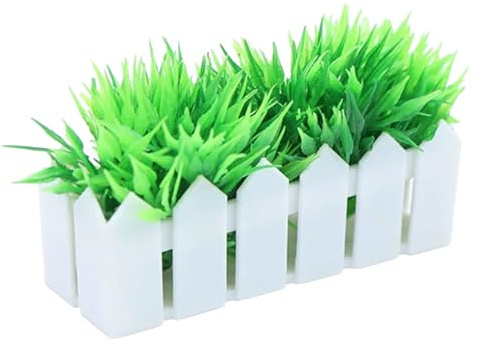 Didiseaon Mini Plante Artificielle Pot Petite Fleur Décorative Clôture Végétale pour Maison De Poupée Verdure sans Entretien Accessoire De Mini-Jardin Mur De Fausses Plantes