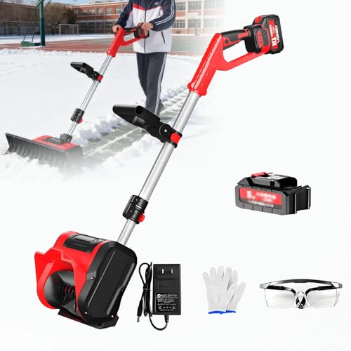 Gavscient Fraise à Neige sans Fil, Brosse à Neige Électrique Compatible avec Batterie Makita 20V, Souffleuse Pliable à Tige Télescopique,Portée de Jet 8m pour Petit Déneigement Onebattery-3000mAh