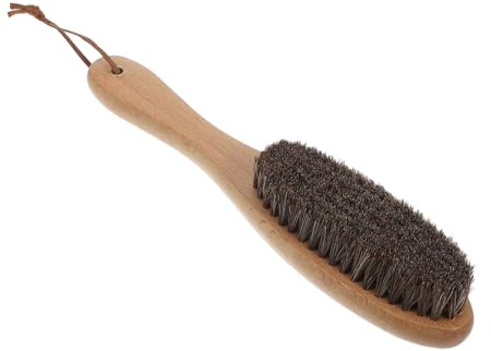 ANDRESLAD Rosshaar Staubbürste mit Holzgriff Weiche Borsten für Sanfte Pferdepflege Ergonomisch Geformt Leicht und Tragbar zum Entfernen von Staub und Tierhaaren bei Pferden
