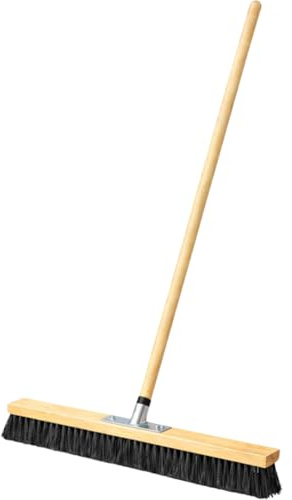 Spazzolone Industriale con Manico in Legno 150 cm – Scopa Professionale per Pavimenti, Esterni, Capannoni, Giardini e Cantieri – Setole Resistenti, Pulizia Rapida e Profonda (80 CM)