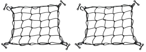 Reeatel 2X Deck Cargo Net with Lashing Hooks Heavy Duty Luggage Netting Mesh for Kayak Storage Truck Bed Fishing Boat