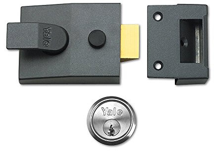 Yale Locks 89 Deadlock Nightlatch DMG Satin Chrome Cylinder 60 mm Backset Boxed