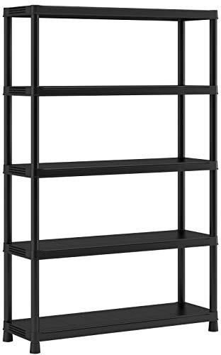 Keter Plus Kunststoffregal 120/5, schwarz, 120 x 40 x 187 cm