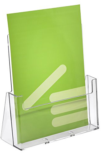 5 Stück DIN A4 Prospekthalter/Prospektständer im Hochformat | 5er Set, Zeigis, glasklar und farblos, sicherer Stand, große Fülltiefe, einfache Anwendung, DIN A4 21x29,7cm