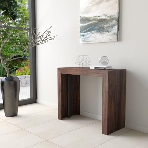 VE.CA-ITALY – Mesa consola extensible hasta 2 m para la Cocina, nogal