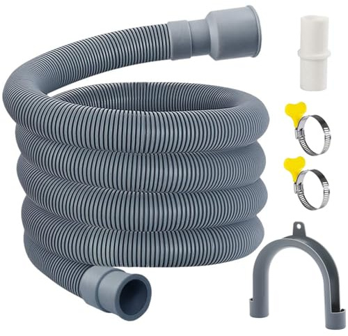 MyLifeUNIT Washing Machine Drain Hose, Washer Drain Hose Extension Kit with 1 Extension Adapter and 2 Hose Clamps, 6.8 Feet